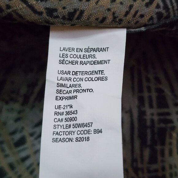 Van Heusen Shirt Mens Plus Size 4XL Brown Black Tropical Palm Leaf Dark Vacation - Picture 6 of 8